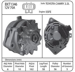 ALT 12V 70AMP TOYOTA CAMRY AUS