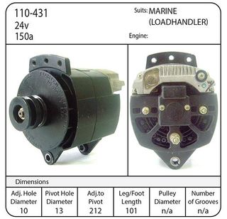 ALTERNATOR 24V 150A LOADHANDLER