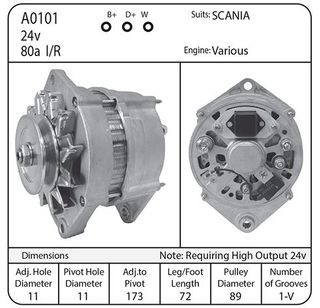 ALTERNATOR REP BOSCH 24V 80A (NEW)