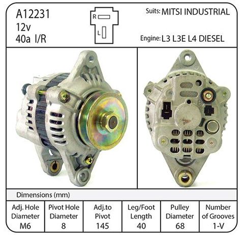 ALTERNATOR 12V BABY MITSI