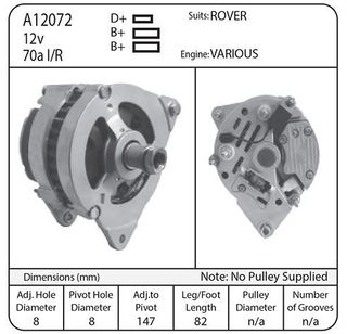 ALT 12V 70A R/H A115 LUCAS