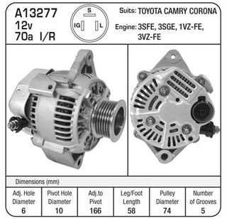 ALT 12V 70A TOYOTA LANDCRUISER CAMRY 5VZ-FE