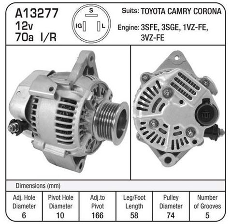 ALT 12V 70A TOYOTA LANDCRUISER CAMRY 5VZ-FE