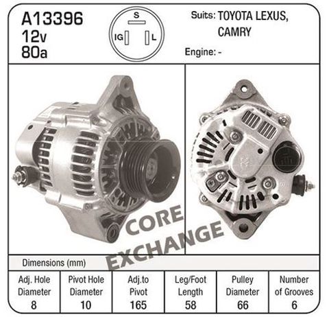 ALT 12V 80A LEXUS & TOYOTA 3L 1991-92