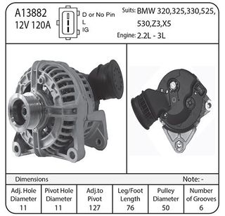Alt Bosch suit BMW 12v 120amp
