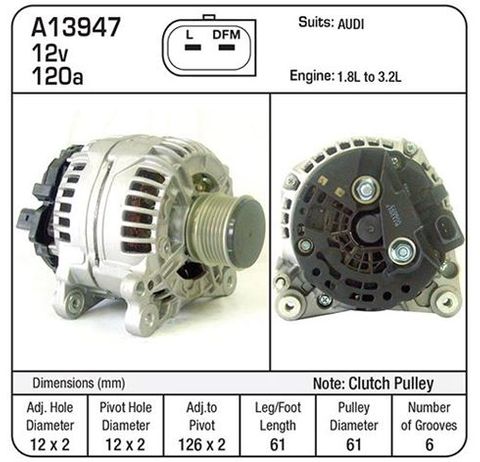 ALT, 12V 120A AUDI/VW