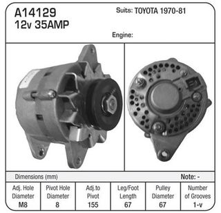 ALT 12V 35A TOYOTA 1970-81  ER/EF