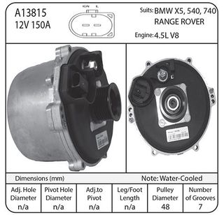 ALT BMW WATER COOLED 150A