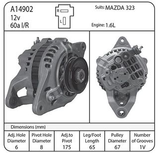 ALTERNATOR 12V P TERM LAS/MAZ
