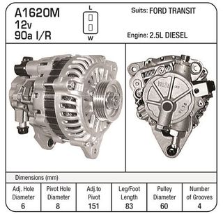 ALTERNATOR TRANSIT MIT W/PMP