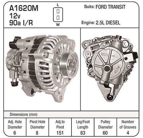 ALTERNATOR TRANSIT MIT W/PMP