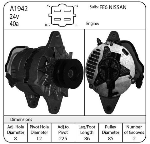 ALT 24V NISSAN FE6 40A VAC