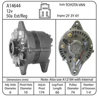 ALT 12V 50A TOYOTA EX FAN EX REG