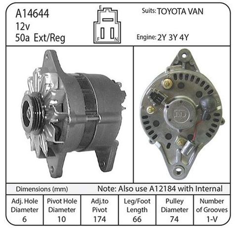 ALT 12V 50A TOYOTA EX FAN EX REG