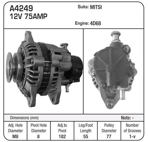 ALTERNATOR MITSI 75A VAC