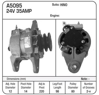 ALT.24V35A HINO I/R 1PM.98LGS
