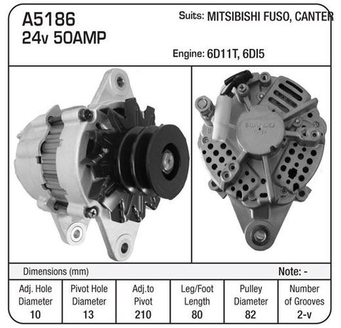 ALTERNATOR SUIT MITSI 24V 70A