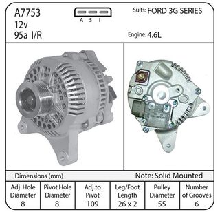 FORD ALT 12V 95A SUIT FORD 3G 4.6L 6PK