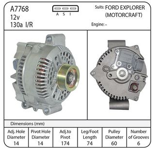 MOTORCRAFT 12V 130A FORD EXPLORER