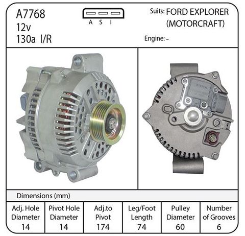MOTORCRAFT 12V 130A FORD EXPLORER