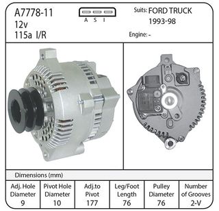 ALTERNATOR FORD TRUCK 115A 93/98
