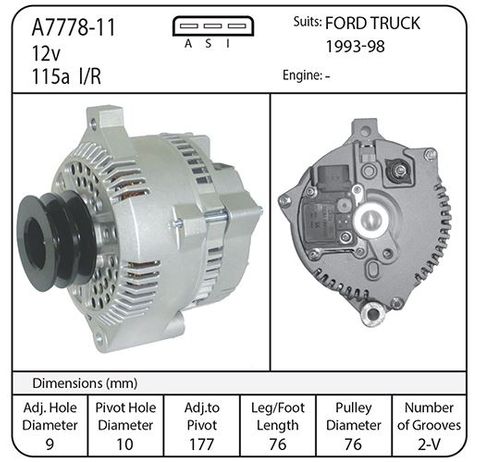 ALTERNATOR FORD TRUCK 115A 93/98