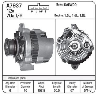 ALT DELCO CS130 12/6 CAN USE A7923