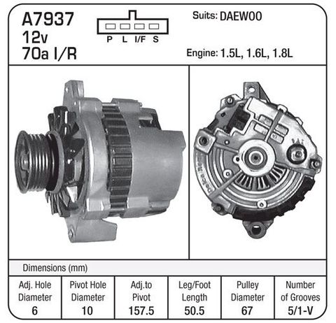 ALT DELCO CS130 12/6 CAN USE A7923
