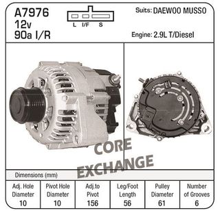 ALT DELPI KOREA 90A IR/IF MUSSO  SEE A 7975R