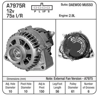 ALTERNATOR 12V MUSSO/MERC