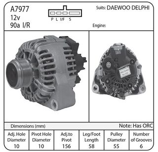 ALT DAEWOO KOREA 90A 4PIN CLUTCH PULLEY
