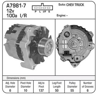 ALTR DELCO 12V 100AMP CHEV TRUCK