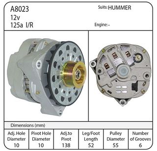 ALTERNATOR 12V 124AMP HUMMER