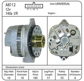 ALT 12V 140AMP DELCO CS144