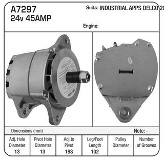 ALT, S/E, 24V 45A BRUSHLESS 20SI
