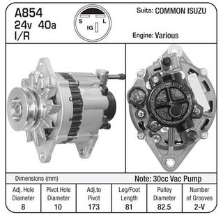 ALTERNATOR 24V 30CC ISUZU 12OCLOCK