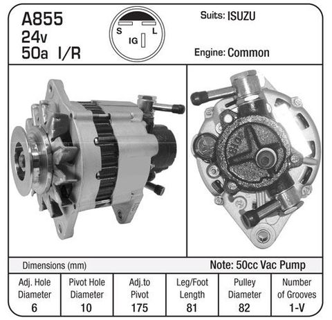 ALTERNATOR 24V 50CC VAC ISUZU