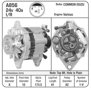 ALTERNATOR ISUZU 24V VAC 4BD1