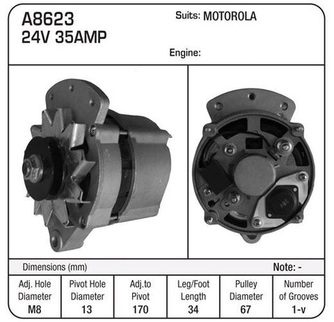 ALT 24V 40A PRESTOLITE O/E 110-684 NOT INSULATED