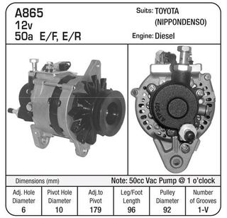 ALT ND,TOY, 24V EF\ER 50CC 1 O CLOCK