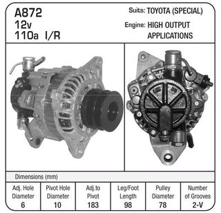 ALT (SPECIAL)12V 110A 2/3L TOYOTA