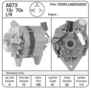 ALT 12V 70A LANDCRUISER -