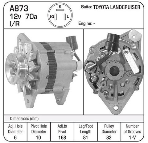 ALT 12V 70A LANDCRUISER -