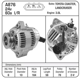 ALTERNATOR 24V 60A COASTER BUS