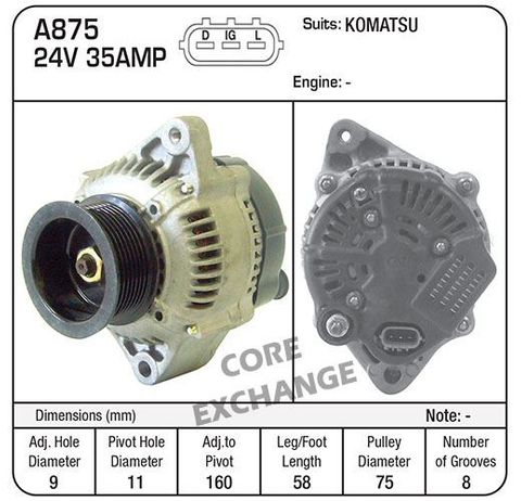 ALTERNATOR 24V IR/IF KOMATSU MULTI RIB