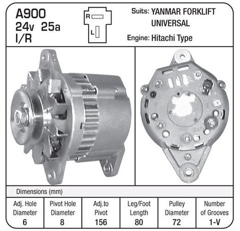 ALT, 24V 25A IC REG L & R