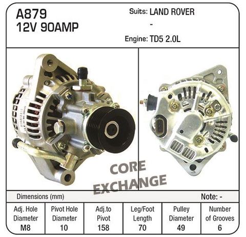 ALTERNATOR DENSO F/PUMP  L/ ROVER TD5