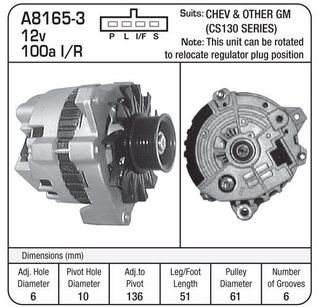 ALTERNATOR.12 v 105AMP DELCO (CS130) - CHEV SILVERADO