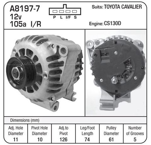 GM/ TOYOTA CAVALIER CS130D 105A