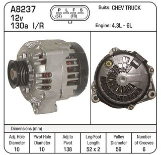 ALTERNATOR CHEV,12V 130AMP